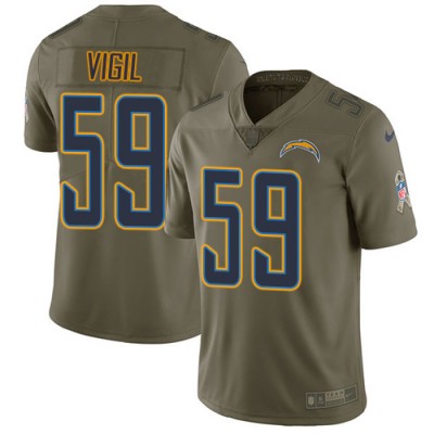 Nike Los Angeles Chargers #59 Nick Vigil Olive Men's Stitched NFL Limited 2017 Salute To Service Jersey Men's